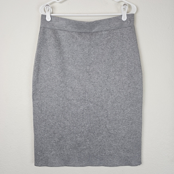 Calvin Klein Floral Print Sweater Pencil Skirt NWT Size M Pull-On Gray Purple - Picture 4 of 11